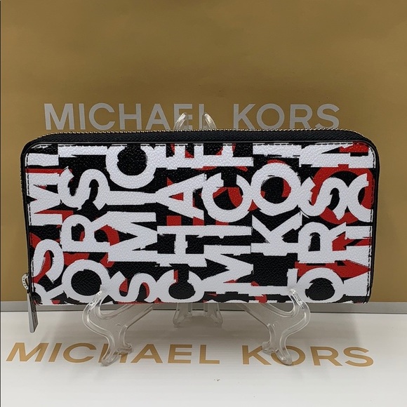 MICHAEL KORS COOPER TECH ZIP AROUND BLACK/MNDRINE - Picture 9 of 16